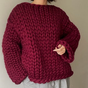 Chunky Knit Sweater, Chunky Knit Sweater, Womens Chunky Knit Sweater, Big Knit Pullover, Hand Knitted Sweater, Christmas Gift for Her