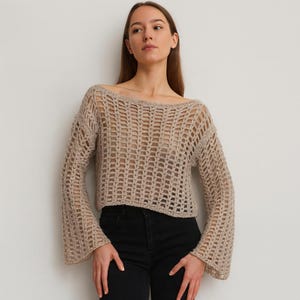 Handmade Beige Knit Sweater: Chunky, Cozy & Made to Order